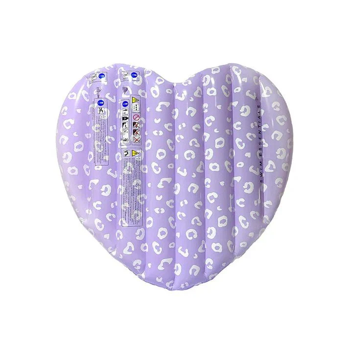 Swim Essentials Luchtbed Hart Lila Leopard