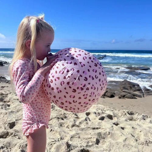Swim Essentials Strandbal Old Pink Leopard - Image 2