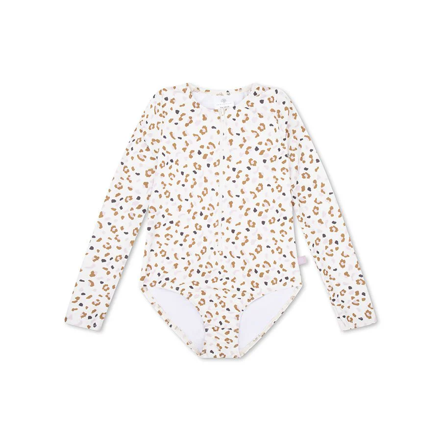 Swim Essentials Uv Zwempak Panterprint Off White Kahki