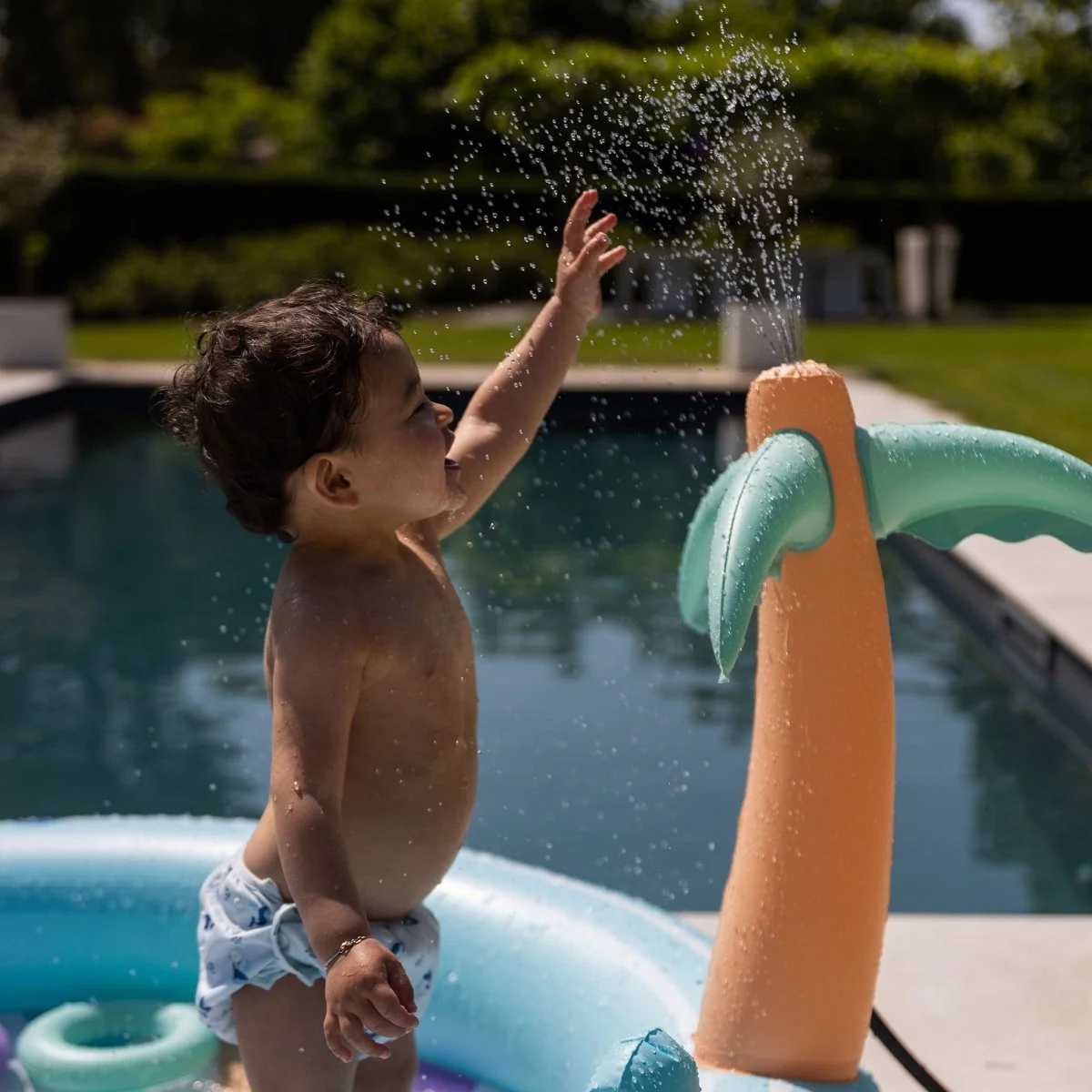 Swim Essentials Zwembad Bright Waves Met Glijbaan En Sproeier - Image 2