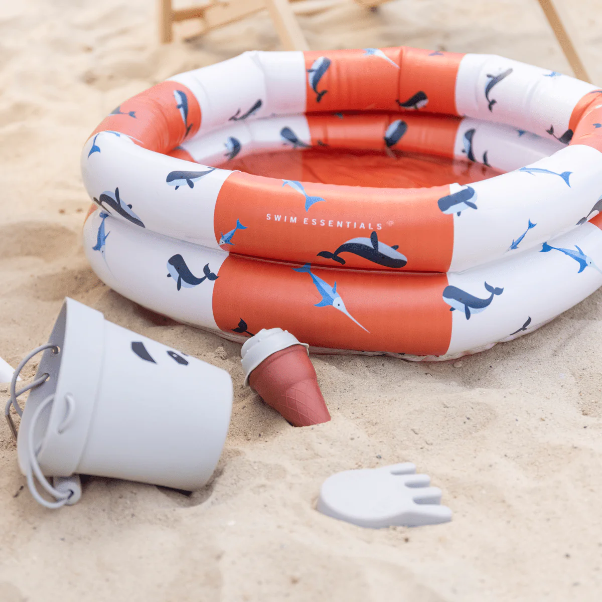 Swim Essentials Zwembad Kind Walvis Rood Wit 60Cm - Image 2