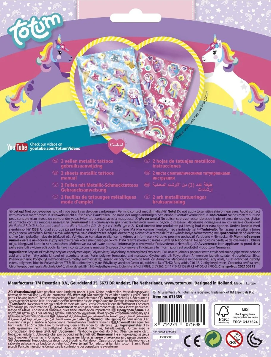 Unicorn Nep Tattoos Metallic - Image 3